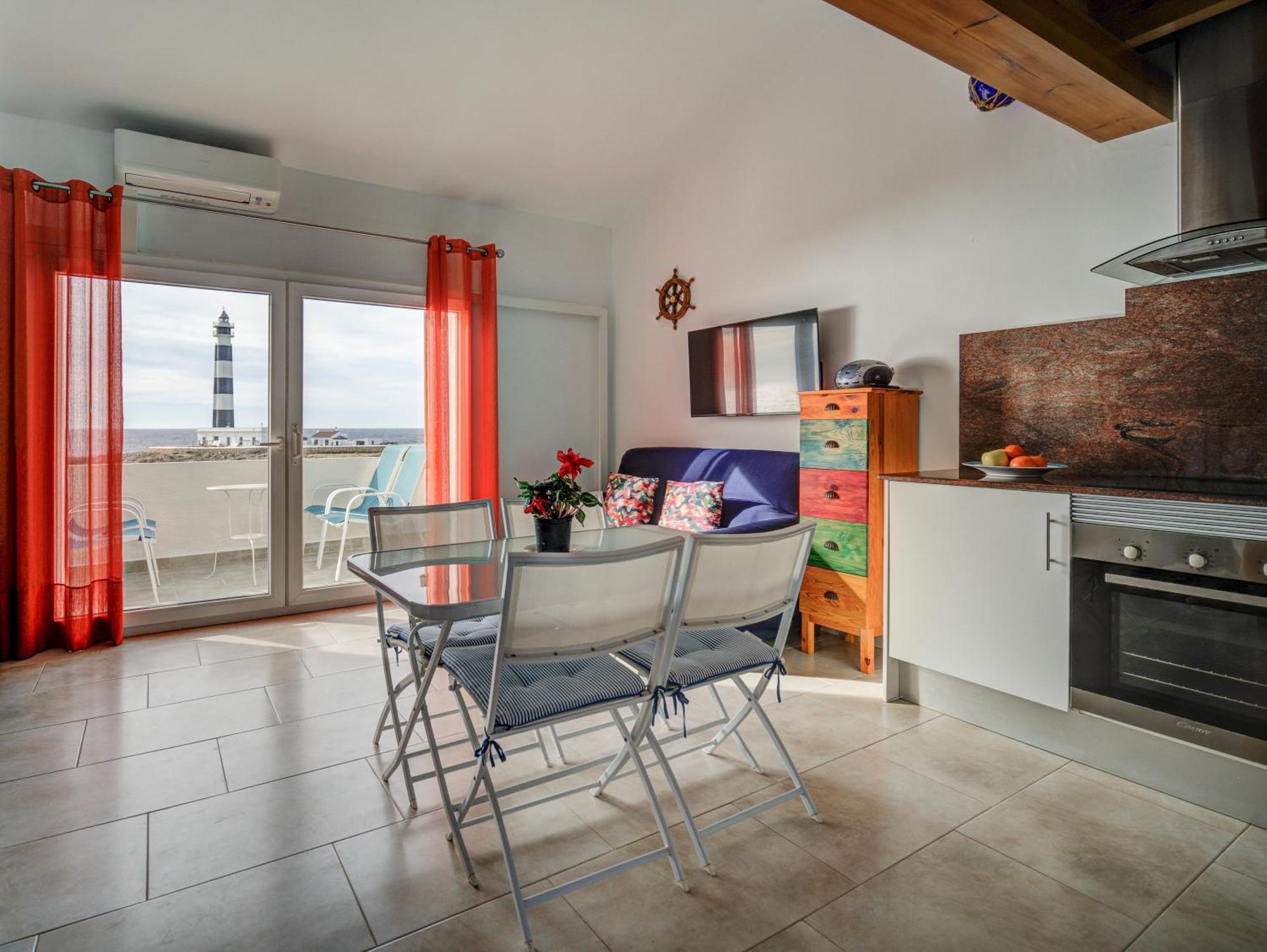 Vista Faro-Apartamento Con Balcon Que Mira Al Mar Cala en Bosc Exterior photo